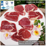 Beef Ribeye Scotch-Fillet Cube-Roll BUDGET frozen Australia AMG steak cuts thickness: 2.5 & 1cm (price/kg)